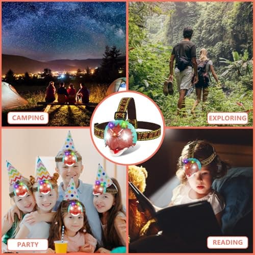 TIGTECGAME Dinosaur Headlamp for Kids Flashlight T-Rex LED Headlights Outdoor Toys Camping Essentials Gift for Boys Girls Toddlers Birthday Easter Halloween Christamas - Thumbnail 4