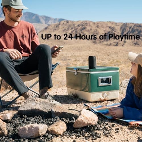 MusiBaby M68 Portable Bluetooth Speaker – Wireless Waterproof Sound for Home and Outdoor Use – Deep Bass, Dual Pairing, 24H Playtime, Compact Design (Black) - Thumbnail 3