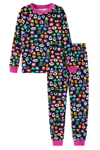 PATPAT Toddler Kids Pajama Sets with Bamboo Viscose - 2 Pieces Soft Snug Fit Pjs for Boys and Girls,All-Season Comfort Sleepwear, Multicolor Diamond Crush, Size 7 Years - Image 1