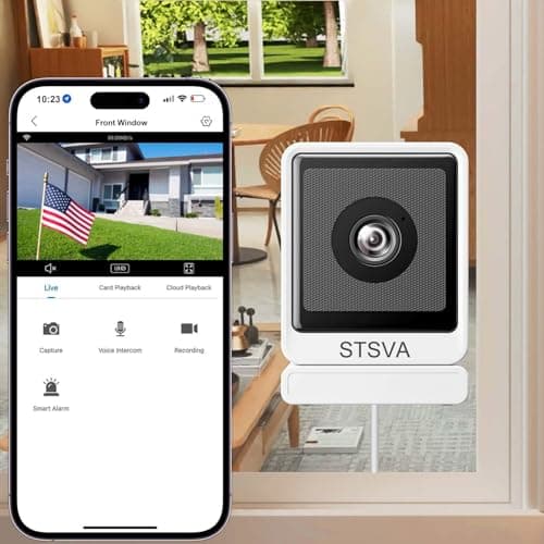 STSVA 3MP 2K Window Security Camera,2.4G&5G WiFi Indoor Camera for Home with Color Night Vision,24/7 Recording,Motion Detection,Support SD Card and US Cloud Storage.(1PCS) - Image 1