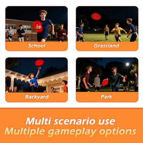 MPMVP Glow in The Dark Football Light Up Football | USB-C Rechargeable LED Ball with Pump | Night Game Ball for Indoor & Outdoor Play | Gift Ready for Boys & Kids (with a Bag) - Thumbnail 4