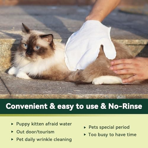OzBreeze ECO PET Glove Wipes for Dogs & Cats, Hypoallergenic Unscented Cleaning & Deodorizing Bath Wipes, Coconut Oil Nourishing Fur Pet Grooming Gloves, 20pcs - Thumbnail 6