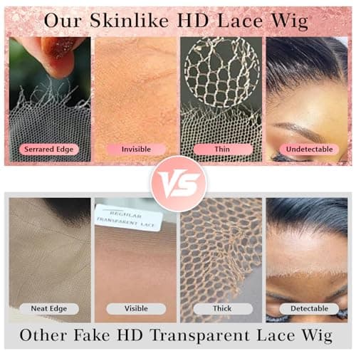 13x4 Full Frontal Lace Wig 4/27 Honey Blonde Ombre Lace Front Wigs Human Hair Skinlike HD Lace 0.10mm Ultra-thin Invisible Highlight Body Wave Lace Front Wig 24 Inch Pre plucked Baby Hair 200% density - Thumbnail 3