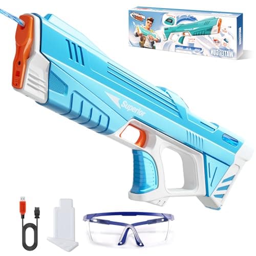 Skirfy Electric Water Gun with Display,Auto Suction Water Guns for Adults&Kids,Squirt Guns Battery Powered Automatic Water Blasts,Pool Beach Outdoor Party Toys for Kids - Image 1