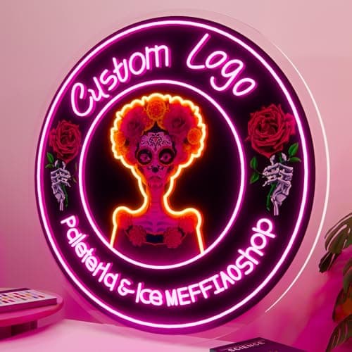 MEFFIAO Custom Neon Sign, Personalized LoGo Neon Sign Customizable for Business, UV Bar Salon Beauty Studio Light Up Sign, LED Neon Name Sign Suitable for Wall Decoration - Image 1