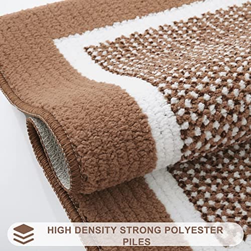 Colorxy Indoor Door Mat, Non-Slip Absorbent Resist Dirt Entrance Mat, Sturdy Low-Profile Inside Floor Mats, Washable Front Entry Doormats for Entryway, 30''x17'', Brown - Thumbnail 4