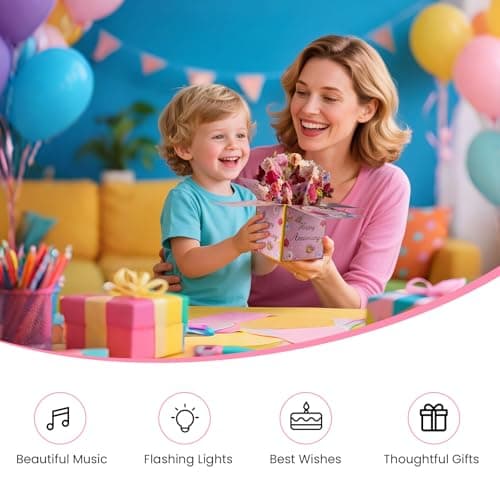 mountova 3D Anniversary Pop Up Cards with Music, Romantic LED Light 3D Flower Gift Box, Handmade Foldable Greeting Cards Box with Envelope for Anniversary,Festivals & Special Occasions - Thumbnail 3
