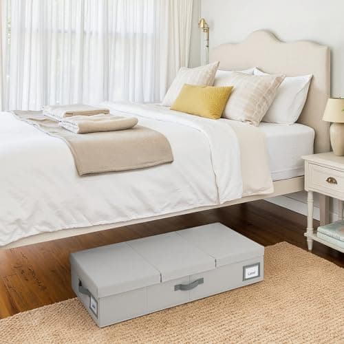 GRANNY SAYS 2 Pack Under Bed Storage, Underbed Organizer with Flid-Top Lid for Bedroom, Grey Clothing Storage Bins for Blankets, Clothes, Shoes - Thumbnail 4