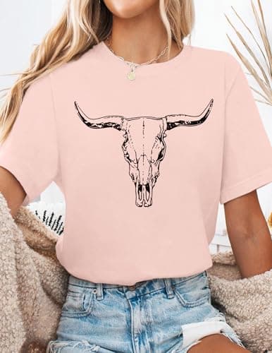 LETSEE Womens Summer Tops Vintage Oversized Graphic Shirts Loose Fit Short Sleeve Retro Tshirts, Pink, XXL - Thumbnail 3