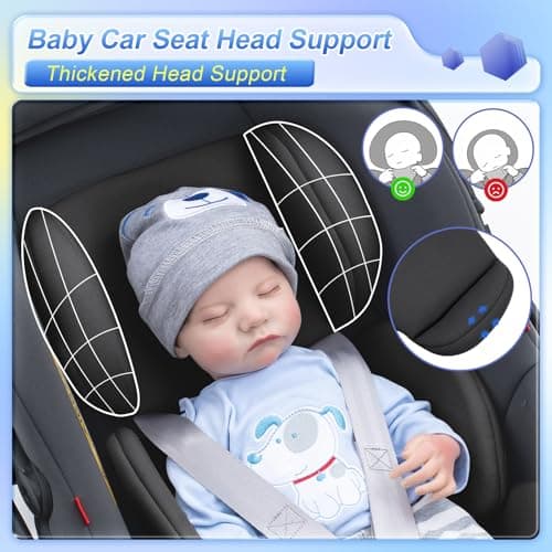 Infant Car Seat Insert for Doona, Ultra-Thick Baby Car Seat Head Support, Breathable Mesh Baby Car Seat Cushion with Natural Filled Sponge, Universal Carseat Head Support for Preemie to Toddler - Thumbnail 2