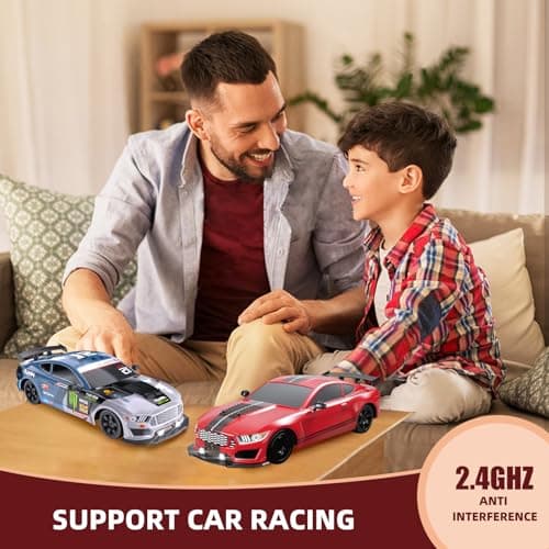 Sakeye RC Drift Car, Drifting RC Car 2.4GHz 1:16 Remote Control Cars 4WD High Speed Racing Vehicle with LED Lights Two Batteries and Drifting Tires Racing Sport Toy Cars for Adults Boys Girls Kids - Thumbnail 5