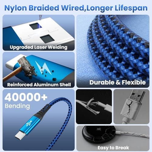 Jogrytece Multi Charging Cable with Dual Type-C Ports, 4 in 2 USB A/C Charing Cord for iWatch Charger/iPhone Charger/L Port, 5FT 2Pack iWatch Cable Travel Essentials for iWatch/iPhone 17-11/Android - Thumbnail 5