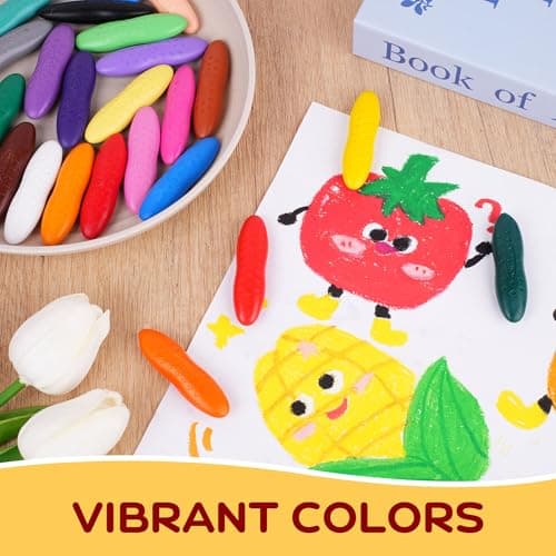 YPLUS Peanut Crayons for Kids, 24 Colors Washable Toddler Crayon, Non-Toxic Baby Crayons for ages 2-4, 1-3, 4-8, Coloring Art Supplies - Thumbnail 6