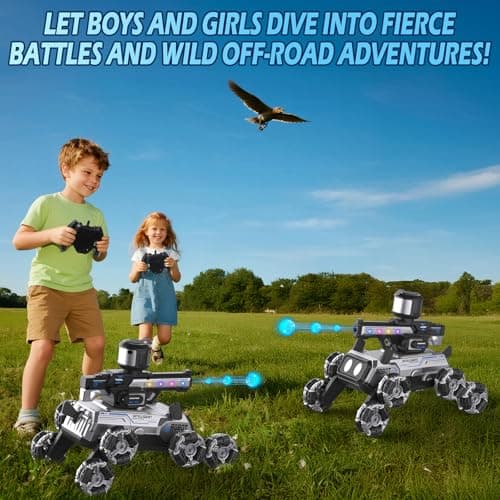 Godboat Robot Dog - Smart Toys for Kids with Music & LED Eyes, 2.4GHZ RC Car, 8-Wheel Stunt, 9+ Lifelike Actions and Water-Shooting, Age 3 4 5 6 7 8 Year Old Boys Girls Christmas & Birthday Gifts 2026 - Thumbnail 2