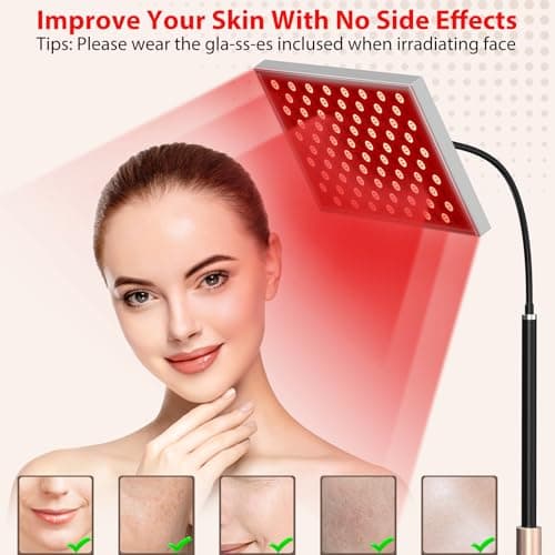 Red Light Therapy for Body and Face, Infrared Light Therapy Lamp 660nm Red Light and 850nm NIR LED Panel Light with Adjustable Stand, Infrared Redlight Therapy Device for Full Body Skin at Home - Thumbnail 3
