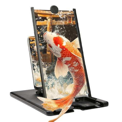 KUVPIUS 12 Inch Mobile Phone Screen Magnifier, High Definition Anti-Blue Light 3D Pull-Out Vertical Screen Amplifier, Support Remote Control to Swipe Up and Down Video (Black,12 Inch) - Image 1