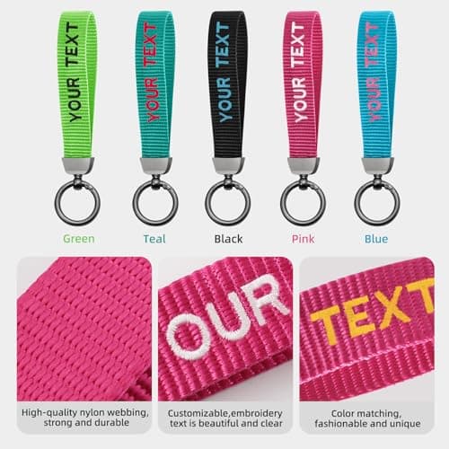 Custom Wristlet Keychain for Men & Women – Personalized Lanyard for Keys, Wristlet Strap for Car, Backpack - Thumbnail 2