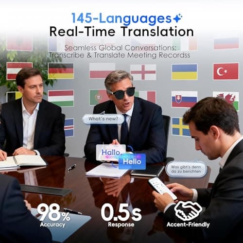 GetD 2026 New AI Glasses for Men & Women, Smart Sunglasses Powered by ChatGPT with 145-Language Translation, Bluetooth 5.4 Glasses, 11H Music/9H Call, UV400 & Polarized Lenses for Travel & Daily Use - Thumbnail 4