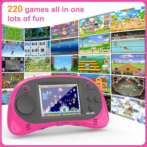 Handheld Games for Kids -16 Bit Retro Video Game with 220 HD Electronic Games - 2.5'' IPS Portable Travel Game Gifts for Boys Girls Ages 4-12 - Thumbnail 6