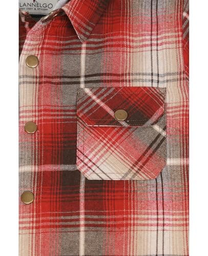 ZENTHACE Kids Quilted Lined Hooded Flannel Jacket Holiday Ready Winter Snap Plaid Thermal Coat Red M - Thumbnail 5