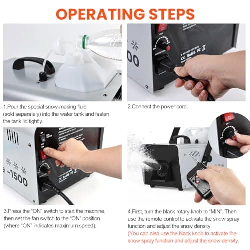 Snow Machine,1500W Snow Maker With Remote Control for Indoor Outdoor - Thumbnail 5