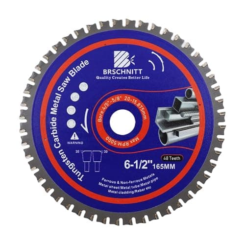 6-1/2" Metal Cutting Circular Saw Blade - BRSCHNITT 1pcs Tungsten Carbide Tipped TCT Saw Blades for Steel, Nickel, Titanium, Ferrous Metals, Steel Pipe（48T Arbor:4/5"-5/8"） - Image 1