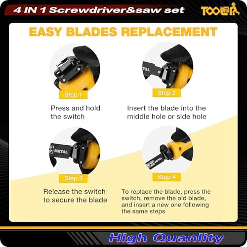 4-In-1 Multi Blades Hand Saw (Not Electric), For Cutting Wood, Metal, Plastic, Sheetrock, Drywall, Plywood, Portable Hand Saw - Thumbnail 2