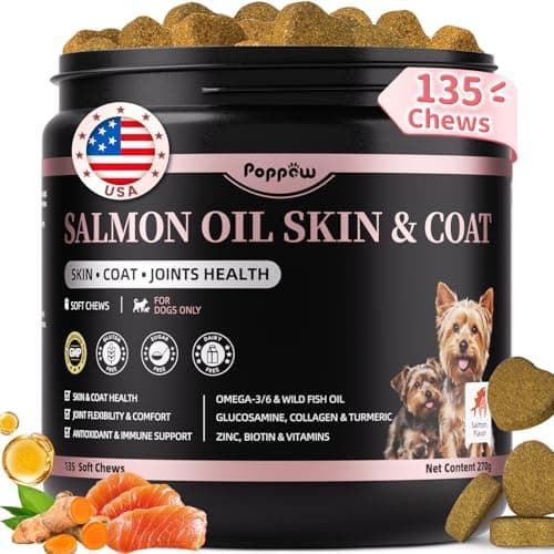 Salmon Oil for Dogs Skin & Coat, 13 in 1 Wild Alaskan Fish Oil for Dogs - Omega 3 EPA & DHA & ALA Fatty Acids, Dog Allergy Relief Chews, Joint & Immune Support,135 Count, Salmon Flavor, Soft Chews - Image 1