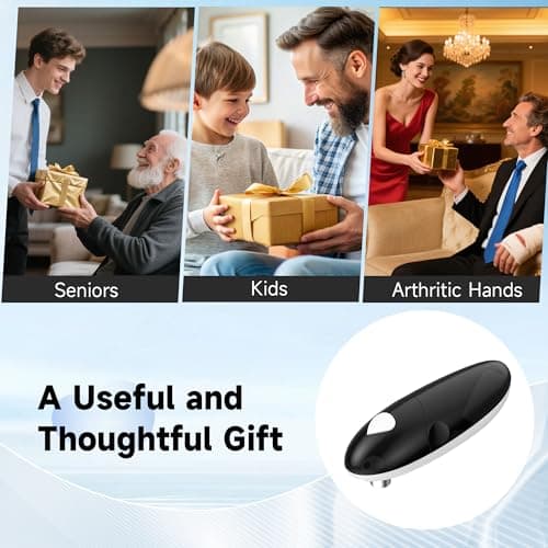ROLWAY Can Opener, Easy Control Electric Can Opener with Non-Slip Design, Safe and Efficient Can Opener for Seniors, Smooth Edge, Hands Free for Home or Travel, Black - Thumbnail 6