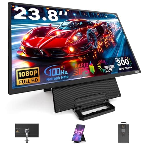 Laptop Screen Extender, 23.8'' 1080P FHD 100HZ IPS Portable Monitor, Travel Monitor for Work Home Gaming, Landscape & Portrait Display, Compatible with Wins/Mac/Linux & MINI PC/PS5/Smart Phone - Image 1