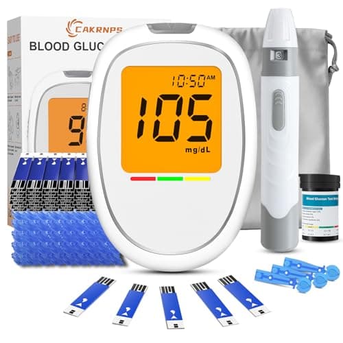 Blood Glucose Monitor Kit, Blood Sugar Testing kit with 50 Blood Sugar Test Strips, 50 Lancets, 1 Blood Glucose Meter, 1 Lancing Device, No Coding Required, Meter Glucometer Kit for Diabetes Testing for Home/Travel Use - Image 1