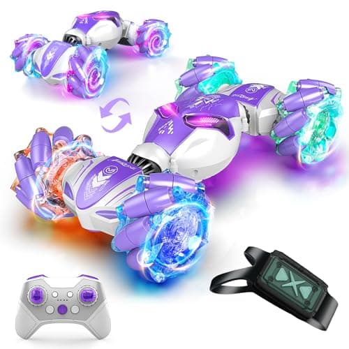 Gesture Sensing RC Stunt Car, 4WD Hand-Controlled 2.4GHz Remote Control Drift Cars for Boys Girls Age 6-8-12, All-Terrain Off-Road Twist Toy Cars with Lights Music for Birthday Gifts(Purple) - Image 1