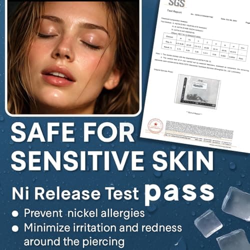 hooppoo Hypoallergenic G23 Titanium Nose Studs with Moissanite | Tiny Straight Bar Piercing Jewelry | 6-Piece Set in 2mm, 2.5mm, 3mm | Unisex Gift (Straight Bar/20G/Silver) - Thumbnail 4