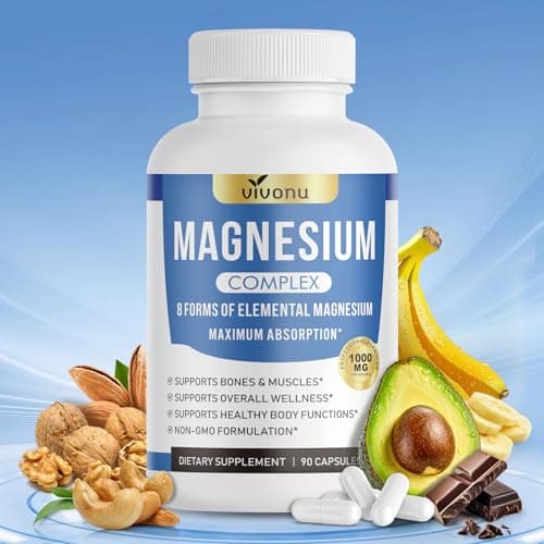 8 Forms Magnesium Complex – Maximum Absorption 1000mg Formula – Supports Healthy Muscles, Bones, Nerves & Overall Body Functions – Premium Non-GMO Supplement, 90 Capsules - Image 1