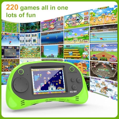 Handheld Games for Kids -16 Bit Retro Video Game with 220 HD Electronic Games - 2.5'' IPS Portable Travel Game Gifts for Boys Girls Ages 4-12 - Thumbnail 4