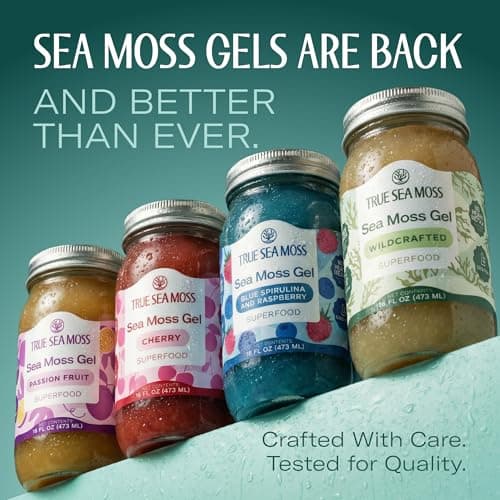 TrueSeaMoss Sea Moss Gel – Made in USA – Wildcrafted Seamoss, Fruits & Jarred Vegetables – Cherry, Pack of 1 (Labels may Vary) - Thumbnail 2