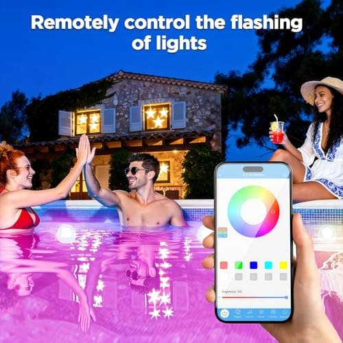 AHAWILL 50FT RGB Pool Lights for Inground & Above Ground Pools, Plug-in 8 Shell Pool LED String Lights,IP68 Waterproof, Remote/APP Control,16 Million Colors,44 Dynamic Modes for Swimming Pool Decor - Thumbnail 6