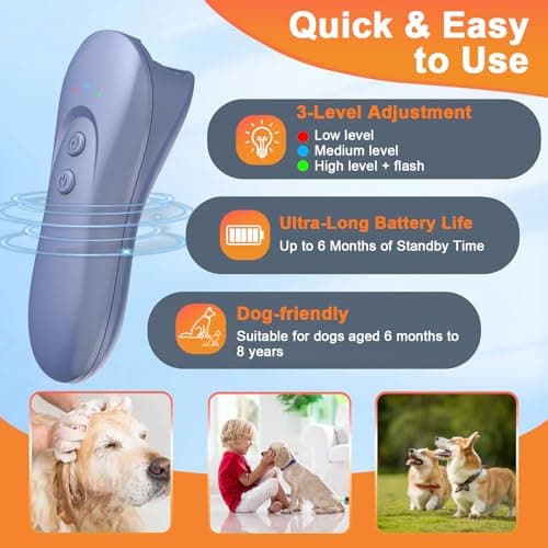 SILENTPAL Dog Bark Deterrent Device,Anti-Barking Device,Up to 15Ft Long Range & Rechargeable Bark Control,Stop Barking Dog Devices,Safe for Dogs Training,Indoor & Outdoor(Purple) - Thumbnail 2