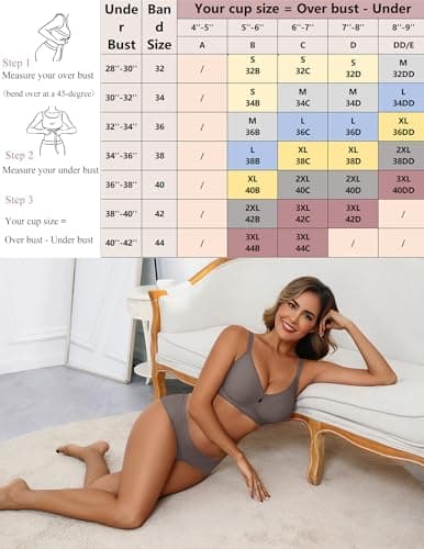 Avidlove Jelly Bras for Women Seamless No Underwire Bra Full Coverage Bralette Comfortable Brassiere with Teardrop Cutout Gray XXXL - Thumbnail 6