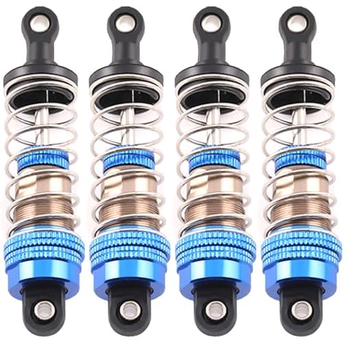 Oil-Fill Shock Absorbers for 1/14 1/16 1/12 RC Cars, 75mm Hydraulic Suspension Kit, DIY Refillable Dampers with Alloy Body, Compatible for MJX, HSP, WLtoys, SCY, FMS, Traxxas (Oil Not Included)