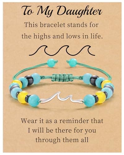 Sistble Mothers Day Gifts, Daughter Gifts from Mom, Daughter Birthday Gift Bracelets from Mom To My Bracelet Jasper Love Bracelets for Women Braided Beaded Jewelry - Image 1