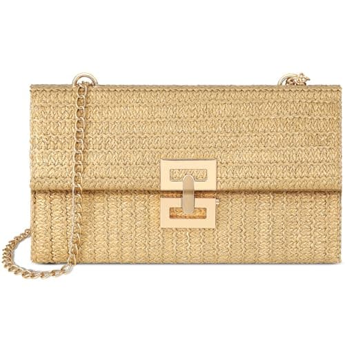 Loiyadn Straw Purse - Beach Bags for Women Summer, Woven Clutch Purses for Women Crossbody Shoulder Handbag - Image 1