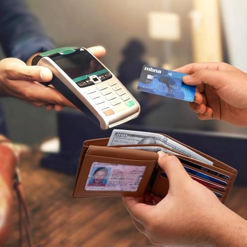 Genuine Leather Wallet for Men 12 Cards Mens Wallet Bifold Rfid Blocking with 2 ID Windows Card Holder Wallet with Gift Box - Thumbnail 4