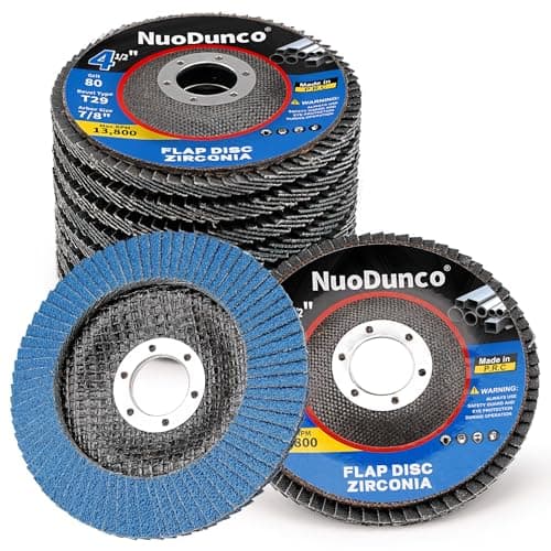 NuoDunco 80 Grit Flap Discs 4 1/2 x 7/8-Inch for Angle Grinder Sanding Disc Wheel,T29 Zirconia Grinding Wheel for Stainless Steel, Sheet Metal,Wood (10 Pack) - Image 1