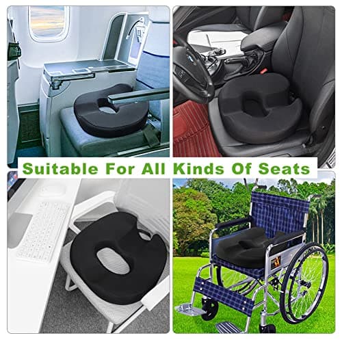 Donut Pillow Coccyx Seat Cushion for Prostate, Sciatica, Pelvic Floor, Pressure Sores, Pregnancy, Perineal Surgery, Postpartum Recovery Pain Pressure Relief Memory Foam Chair Pad - Thumbnail 6