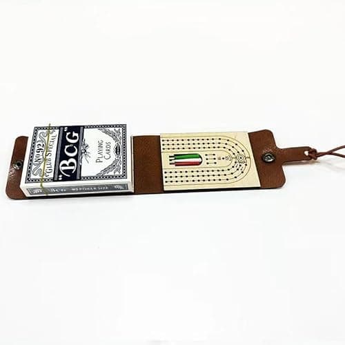 Travel Cribbage Board Game Set Portable Travel Games Includes Storage Space 1 Deck 6 Pegs of Cards and Instructions Classic Family Cribbage Game Ideal for Family Fun and Entertaining - Thumbnail 4