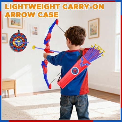 Kids Bow and Arrow Set LED Light Up Archery Set with 10 Suction Cup Arrows, 1 Archery Targets,3 Score Target for Kids Ages 3-12 Birthday Gifts Toys for 5 6 7 8 9 10 11 12 Year Old Boys Girls - Thumbnail 3