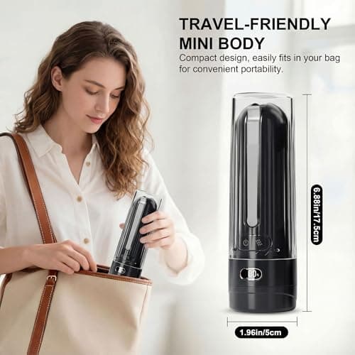WeWi HLTH Portable Bidet for Travel | Bathroom - Rechargeable Electric Bidet Sprayer with 3 Pressure | Waterproof for Ultimate Personal Hygiene Cleaning at Home Office and Camping (Black) - Thumbnail 2