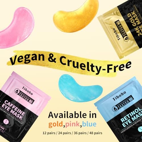 Under Eye Patches(25 Pairs), 24K Gold, Caffeine, Retinol Eye Masks for Puffy Eyes, Wrinkles, Dark Circles, Undereye Bags Treatment - Restoring & Awakening & Moisturizer Skin care Gift for Women - Thumbnail 6