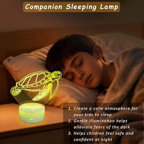 YODAFOOR Sea Turtle Gifts for Turtle Lover, 3D Nursery Night Light Lamp, Multi Color Change Timer Dimmalbe Remote Control, Bedroom Ocean Theme Decor, Birthday Gift for Boy Girl Kids Teens Women Men - Thumbnail 3